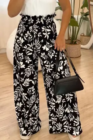Pretty Girls Printed High Waist Wide Leg Pants