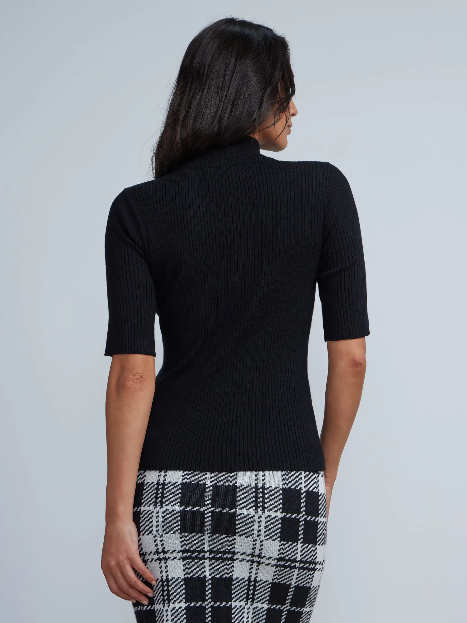 Ribbed Button Up Henley Sweater Tee