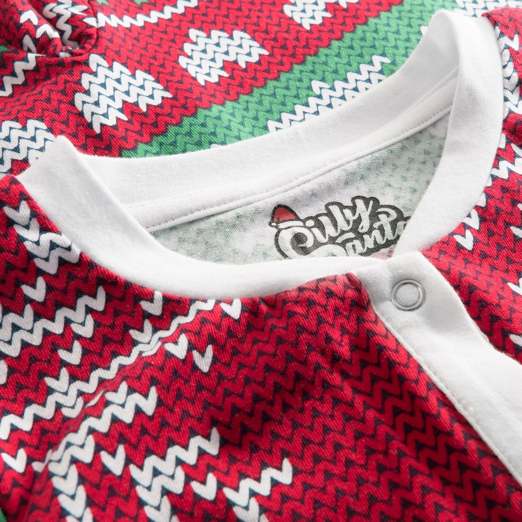 Roter Strickmuster Overall Weihnachtspyjama Kinder