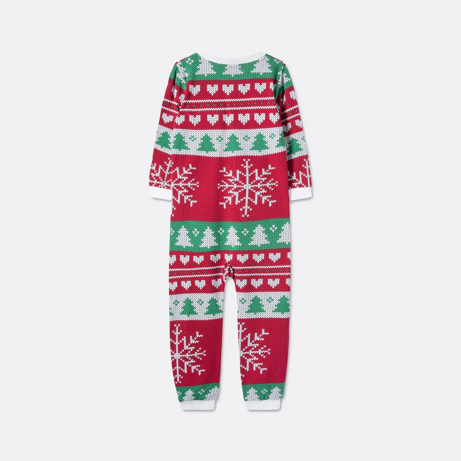 Roter Strickmuster Overall Weihnachtspyjama Kinder