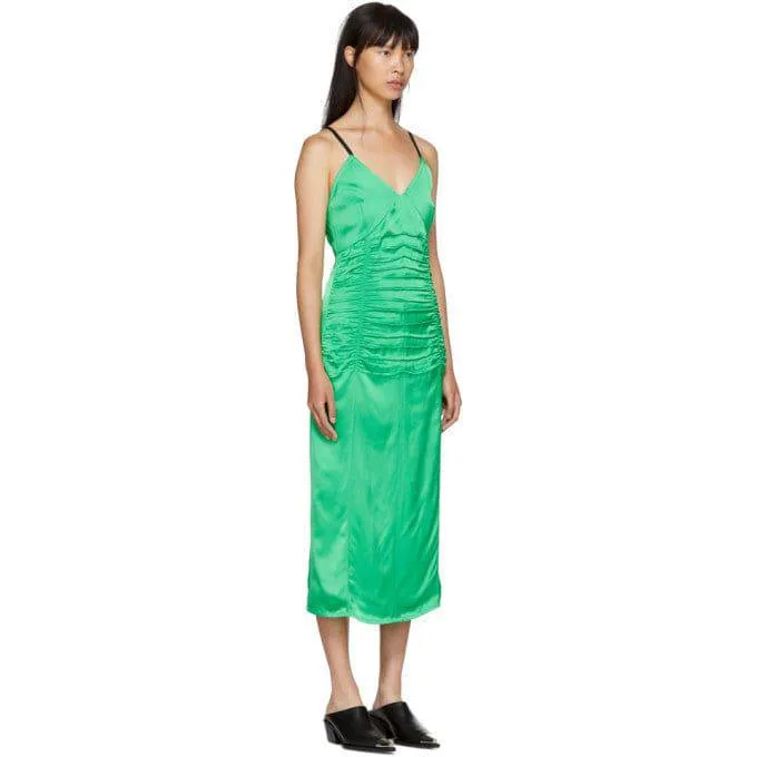 Ruched Slip Stylish Dress in Green