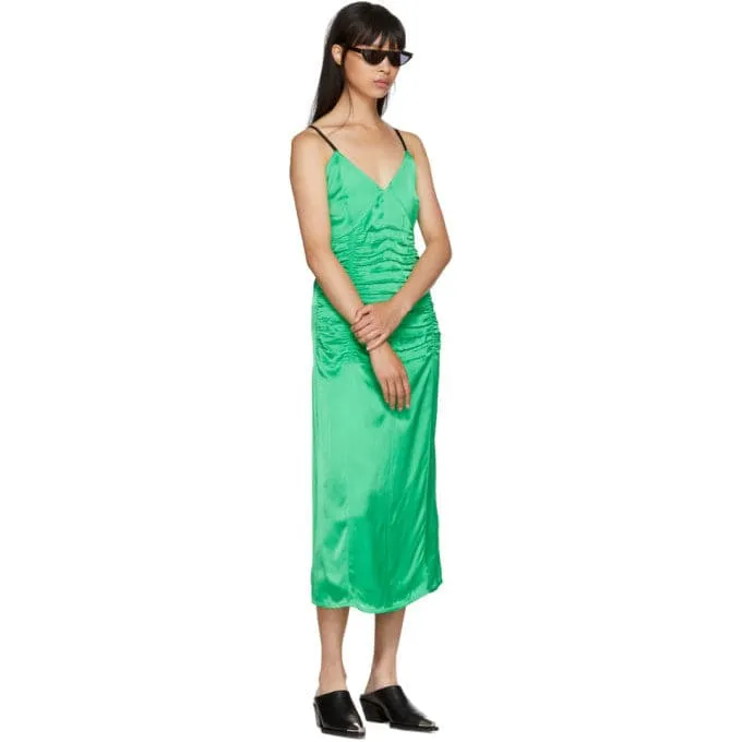 Ruched Slip Stylish Dress in Green