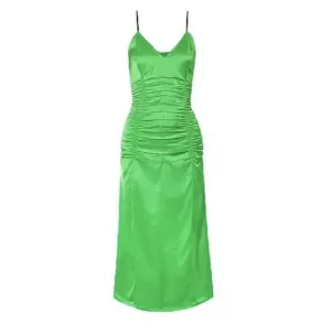 Ruched Slip Stylish Dress in Green