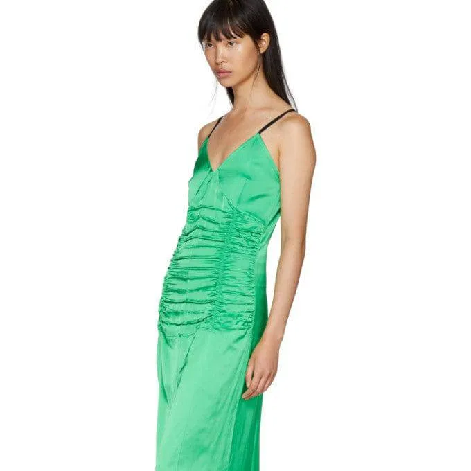 Ruched Slip Stylish Dress in Green