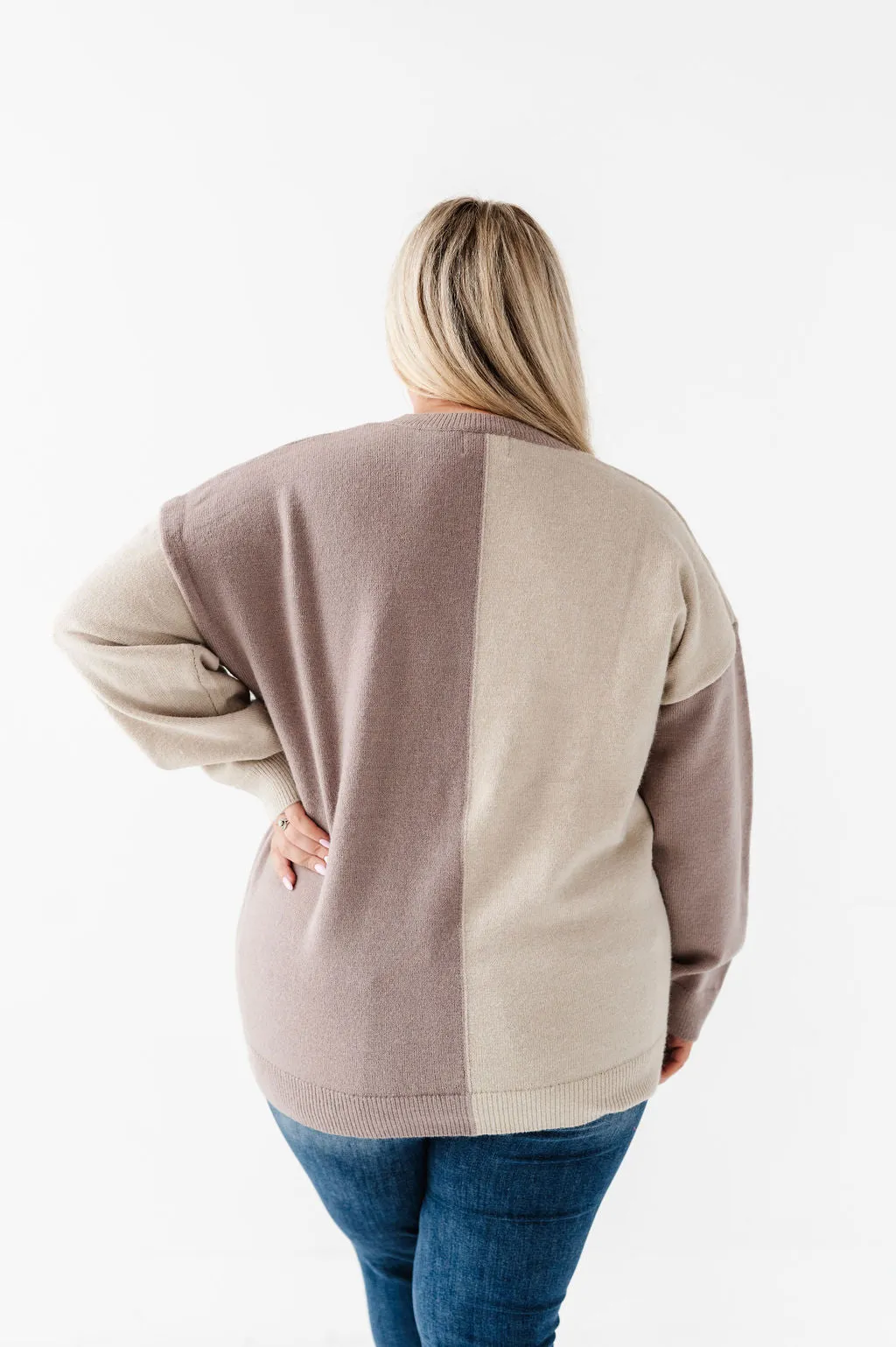 Senna Colorblock Sweater in Mocha