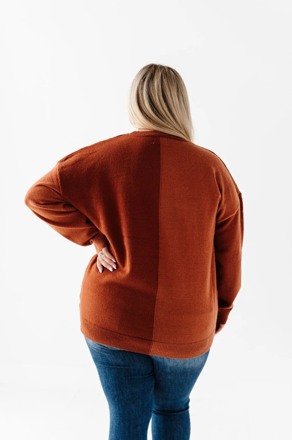 Senna Colorblock Sweater in Rust