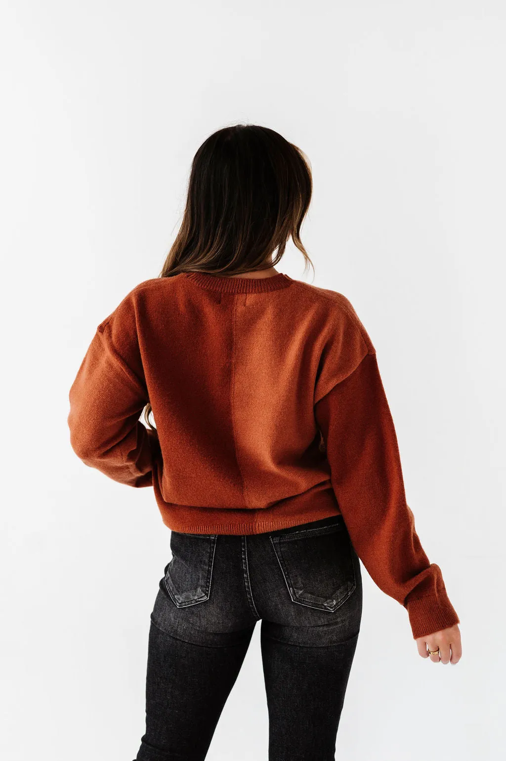 Senna Colorblock Sweater in Rust