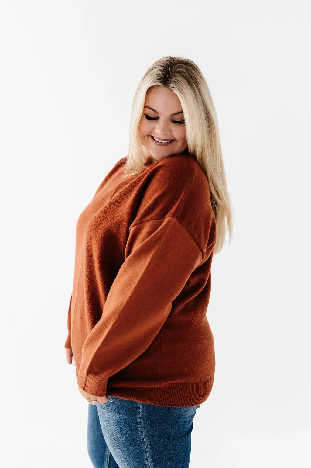 Senna Colorblock Sweater in Rust