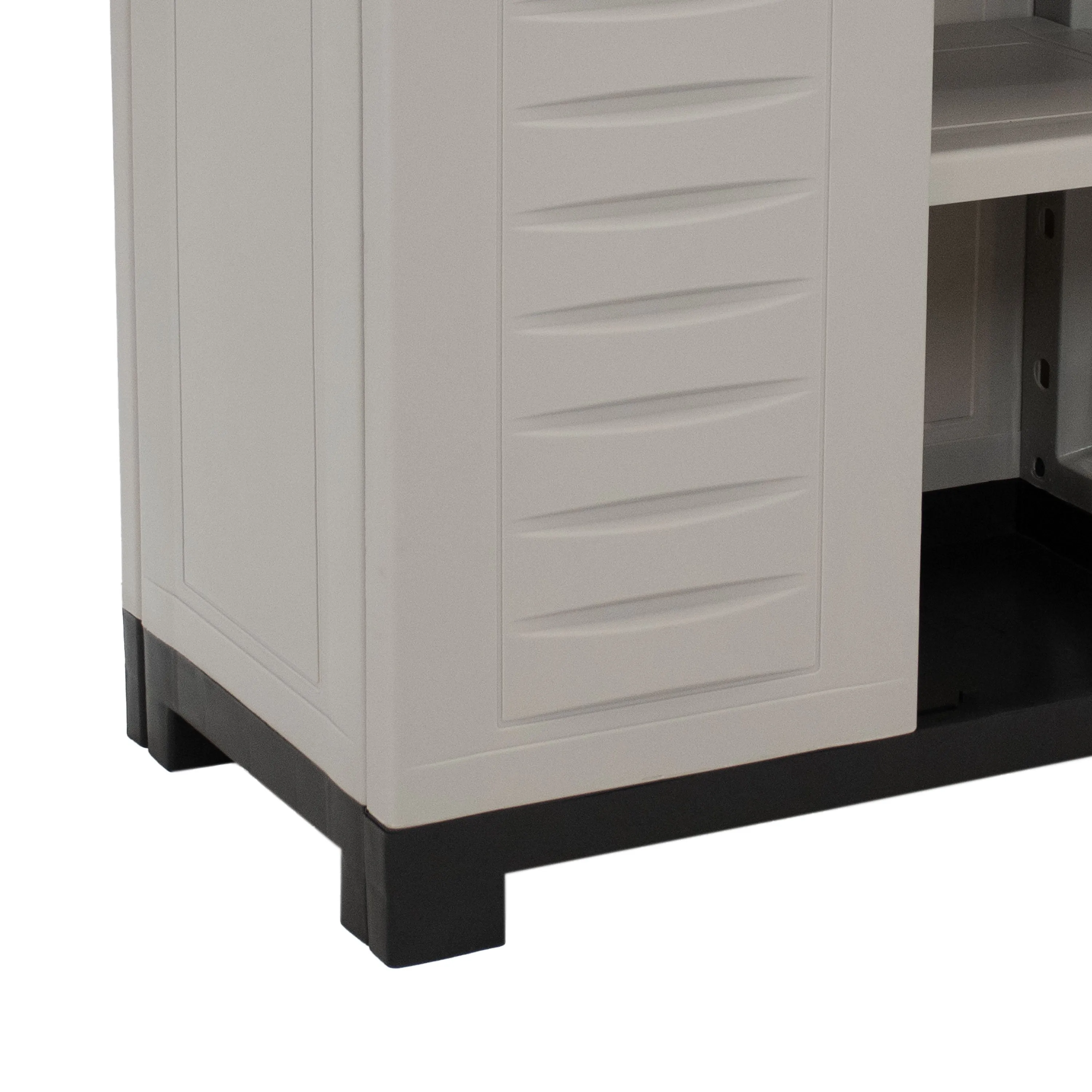 Sunnydaze Plastic Garage Storage Cabinet with Adjustable Shelf - Gray