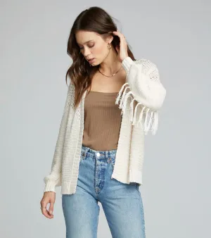 SWL Sweater Cardi w/Fringe-Cream