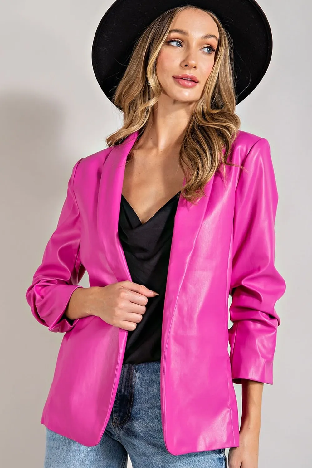 The Faux Leather Blazer