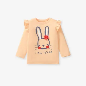 Toddler/Kid Girl's Long Sleeve Love-Filled Bunny Design T-shirt