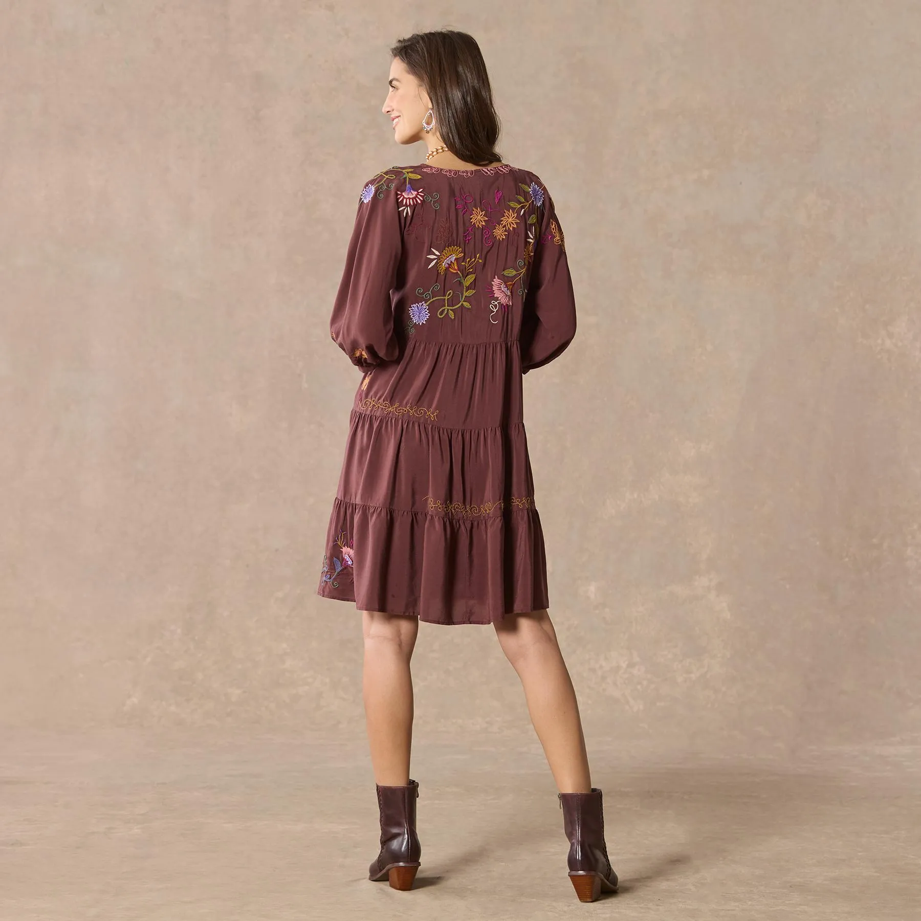 Toni Embroidered Dress, Petite