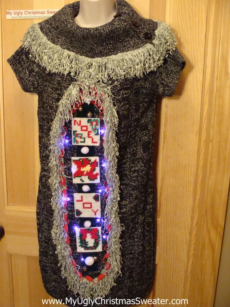 Ugly Christmas Sweater Party Tacky Dress with Lights (d42)
