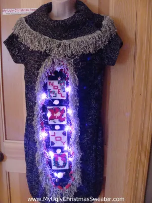 Ugly Christmas Sweater Party Tacky Dress with Lights (d42)