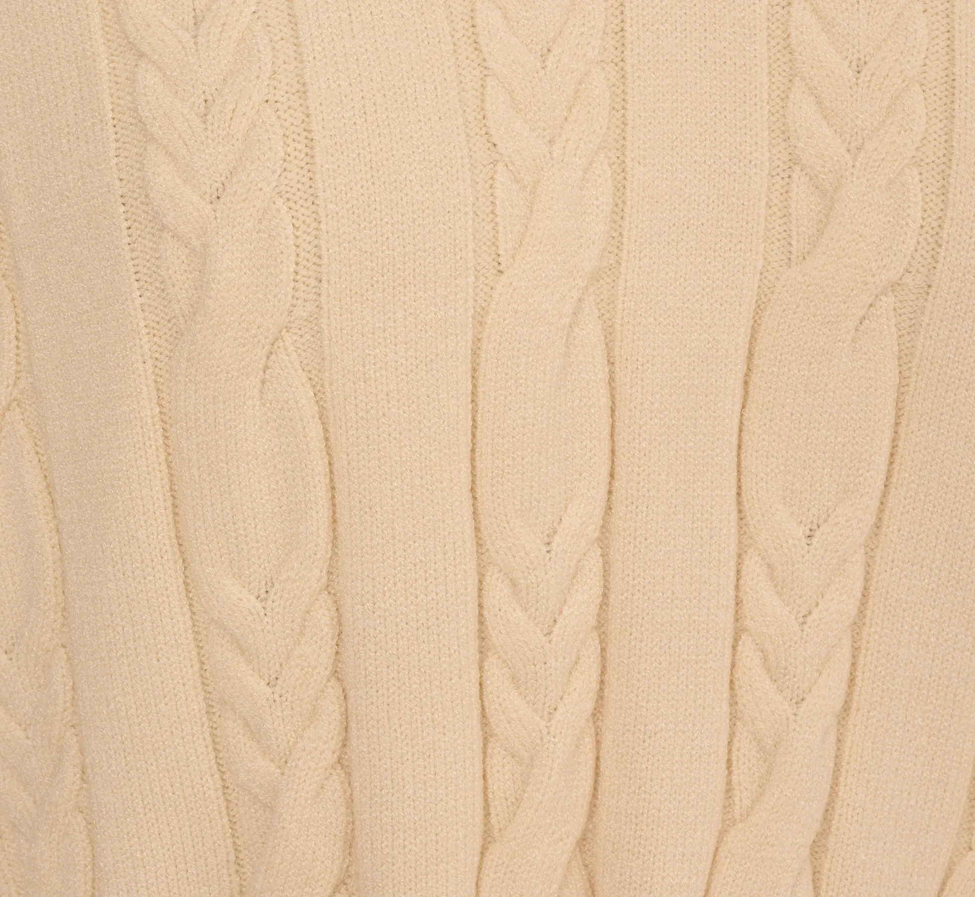 V Neck High Low Cable Knit Sweater In Cream Blue Moon