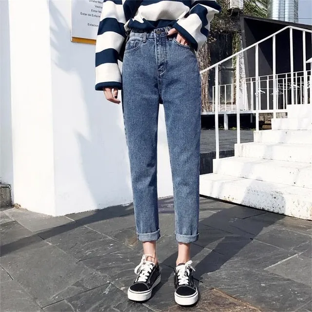VenusFox High Waist Boyfriend Jeans  Plus Sizes