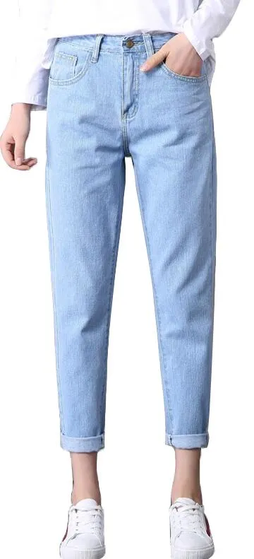 VenusFox High Waist Boyfriend Jeans  Plus Sizes
