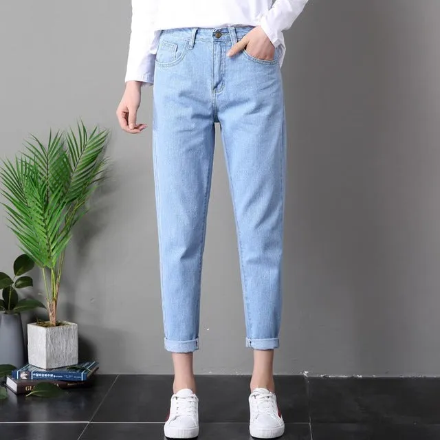 VenusFox High Waist Boyfriend Jeans  Plus Sizes
