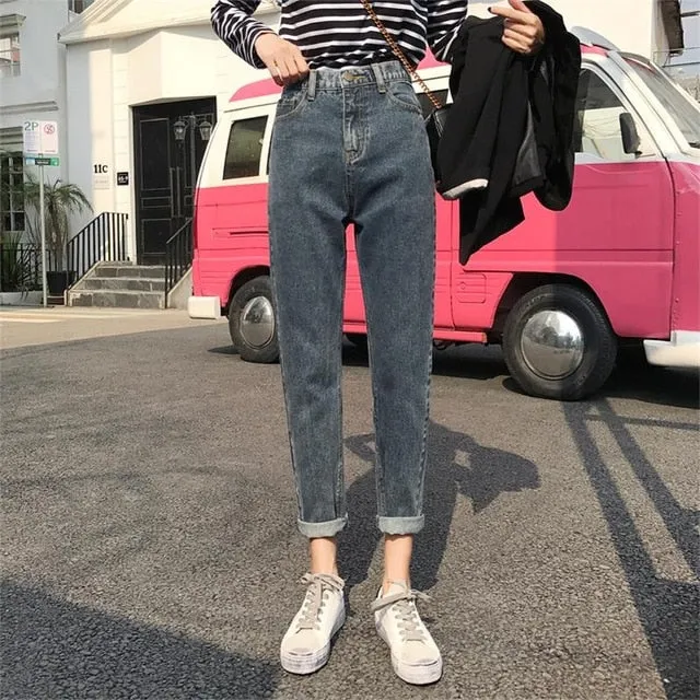 VenusFox High Waist Boyfriend Jeans  Plus Sizes