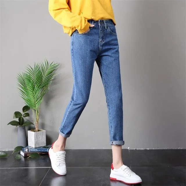 VenusFox High Waist Boyfriend Jeans  Plus Sizes