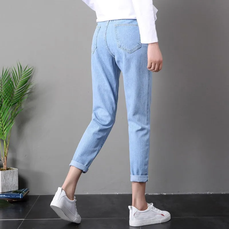 VenusFox High Waist Boyfriend Jeans  Plus Sizes