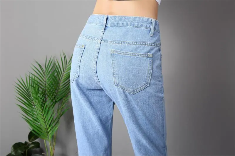 VenusFox High Waist Boyfriend Jeans  Plus Sizes