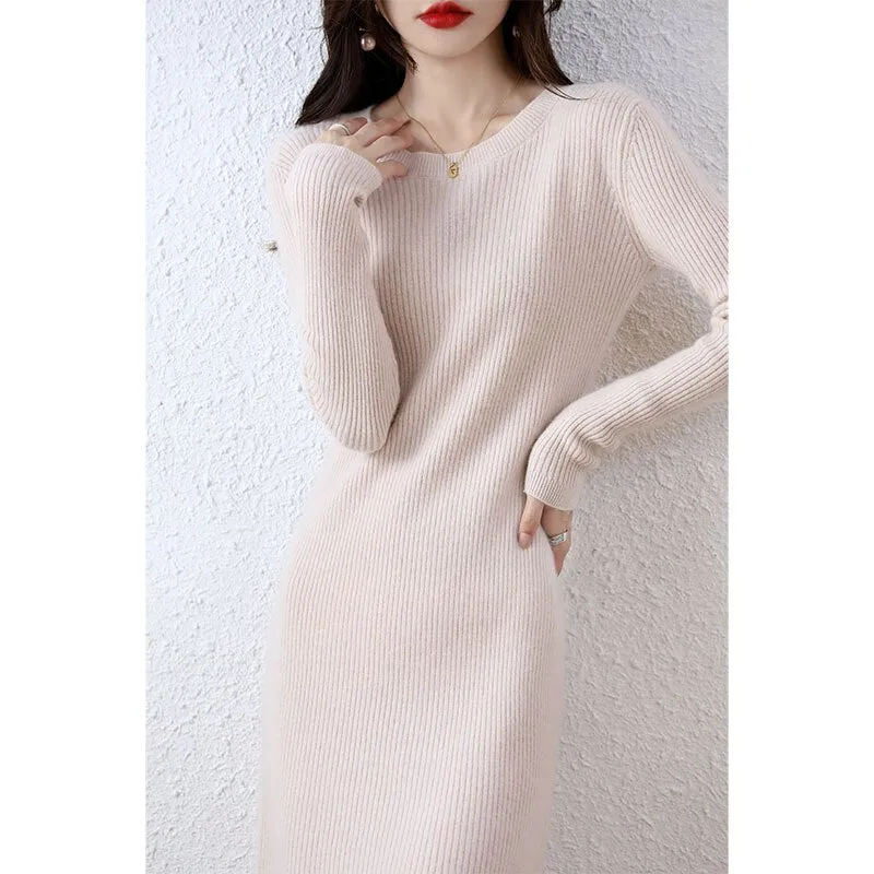 Vienna Cashmere Sweater Dress 100% Merino Wool