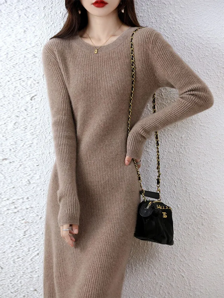 Vienna Cashmere Sweater Dress 100% Merino Wool