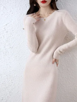 Vienna Cashmere Sweater Dress 100% Merino Wool