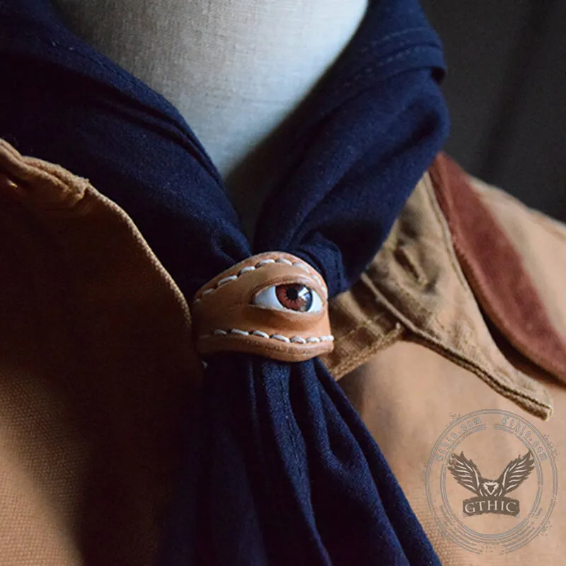 Vintage Evil Eye Leather Scarf Ring