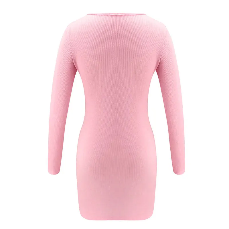 Women's Autumn/Winter Knitted Sheath Short Sweater Dress