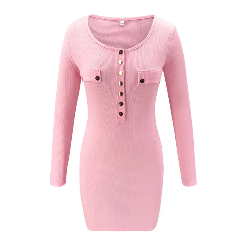 Women's Autumn/Winter Knitted Sheath Short Sweater Dress