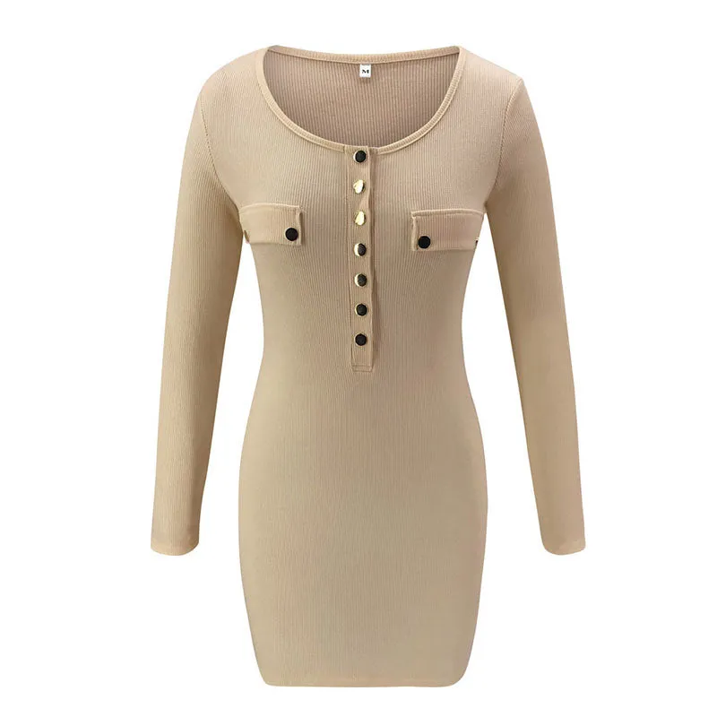 Women's Autumn/Winter Knitted Sheath Short Sweater Dress