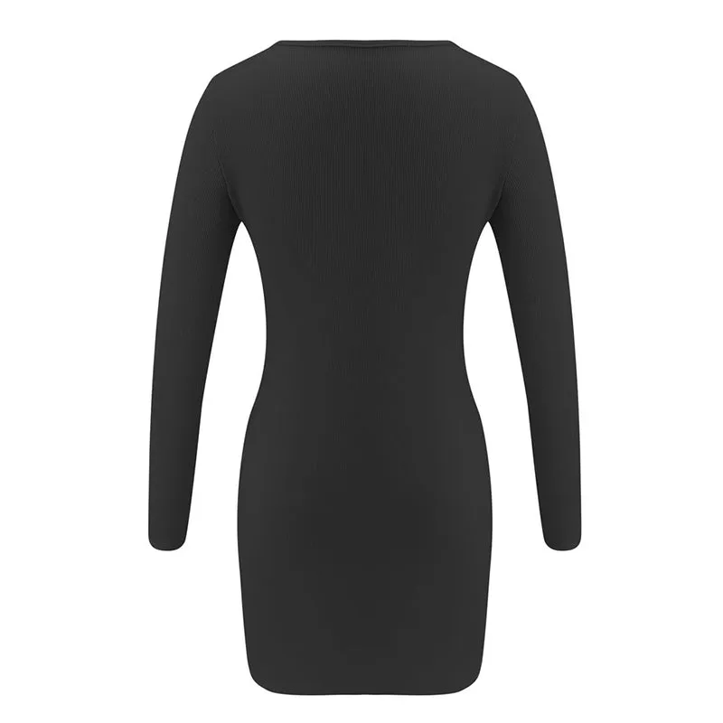 Women's Autumn/Winter Knitted Sheath Short Sweater Dress